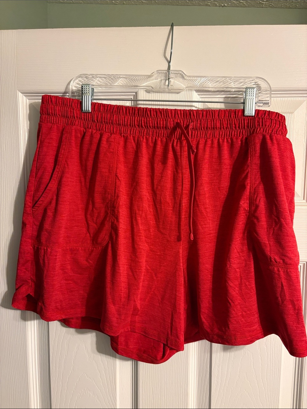 St. John’s Bay Women's Red Athletic Drawstring Shorts with Quick-Dry Fabric